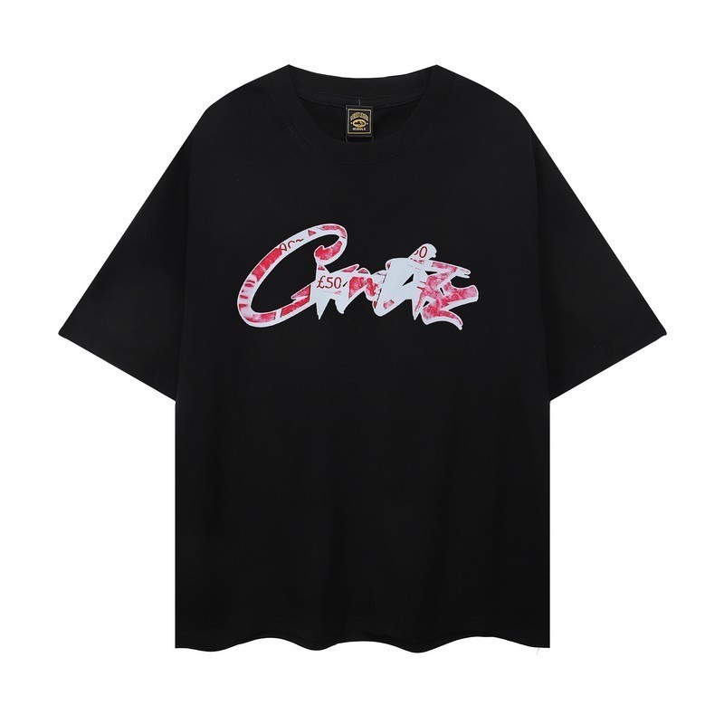 S-5XL Corteiz เสื้อยืดแขนสั้น ทรงหลวม พิมพ์ลายเงินดอลลาร์ US Devil's Island สไตล์สตรีท สําหรับผู้หญิง และผู้ชาย