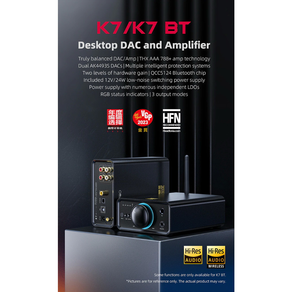 FiiO K7 BT ของแท้ รับประกันศูนย์ไทย True balanced Bluetooth DAC Amp ตั้งโต๊ะ กำลังขับสูง [LaJ553]