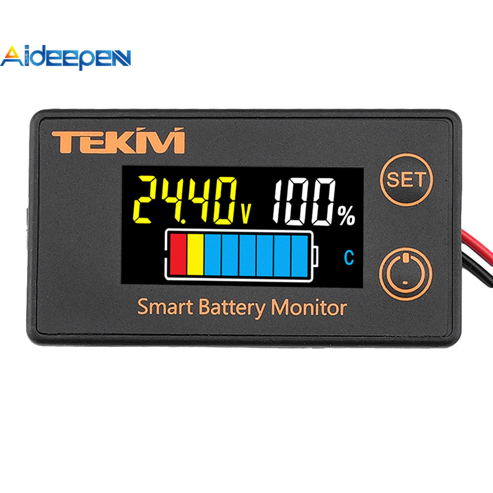 Aideepen 6139 กันน ้ ําอัจฉริยะจอแสดงผลดิจิตอลแรงดันไฟฟ ้ าแบตเตอรี ่ ความจุเครื ่ องทดสอบกรด / Li-Ion / Li-Fe แบตเตอรี ่ DC 7-100V