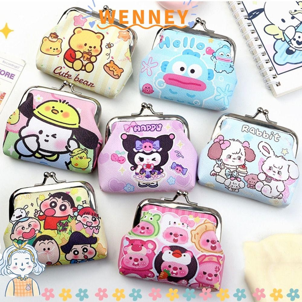 กระเป๋าใส่เหรียญ WENNY, การ์ตูนขนาดเล็กเปลี่ยนเงิน, น่ารัก PU หนังถุงของขวัญเด็กผู้หญิง
