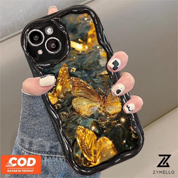 Oppo Reno12 F Reno 12 5G Reno11 F Reno 11 Reno 10 Reno 8T Reno 8Z Reno 7Z A18 A38 A17 Realme C53 C51 Note50 Reno8 Reno7 Reno6 สดปิดทองผีเสื้อกันกระแทกโทรศัพท์มือถือTPU c
