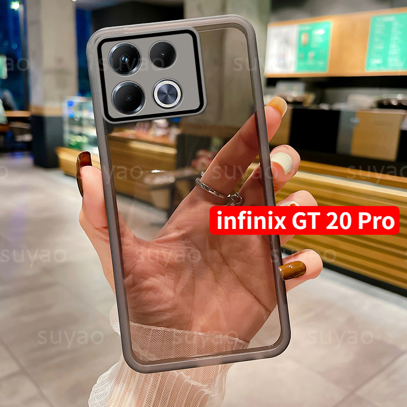 สําหรับ Infinix GT 20 10 Pro GT20 20Pro 5G 2024 เคสโทรศัพท์ปลอกบางใสนุ่มคู่เลนส์ GT20Pro 10Pro กันกระแทก TPU ซิลิโคนยืดหยุ่นชุบกันชนโปร่งใสปกหลัง