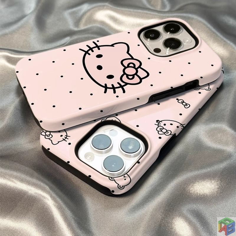 เคสโทรศัพท์สองในหนึ่งเดียว Apple 15/16promax เคสโทรศัพท์ Iphone14plus น่ารัก 13 Hello Kitty 12/11 ซิลิโคนอ่อนนุ่ม + ฟิล์มแข็ง