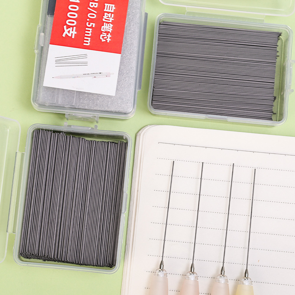 1000 ชิ้น Erasable เครื่องเขียนนักเรียนเปลี่ยนได้ 2B ไส้ดินสออัตโนมัติ - เครื่องมือเขียนตะกั่วดินสอกดสีดําละเอียดพิเศษ