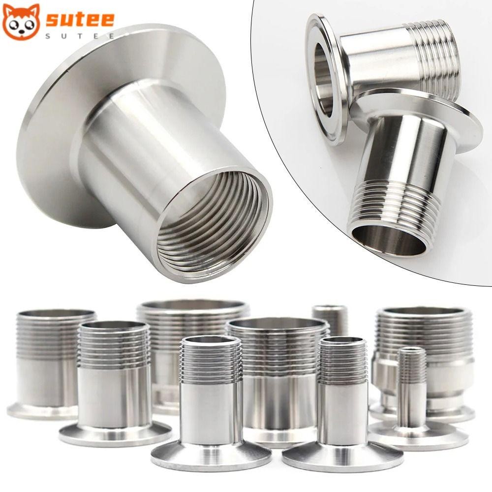 Sotee 1 ชิ้น Tri Clamp, DN15-DN40 1/4 "3/8" 1/2 "3/4" 1" ข้อต่อท่อ, ทนทาน BSPT หญิง/ชายด้าย Homebrew SUS304 สุขาภิบาล TriClamp อะแดปเตอร์