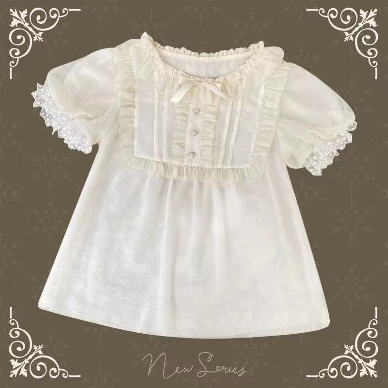 F & X Lolita เสื้อ Original เสื้อ 2023 ฤดูร้อนสไตล์ใหม่ Cool แขนสั้น Elegant Retro All-Match เสื้อด้านใน