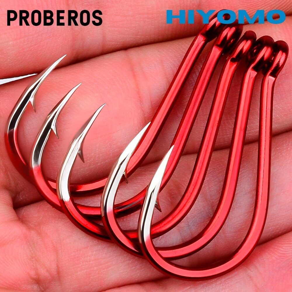 Proberos 10 ชิ้น 0.8#-15# ตะขอตกปลา กันสนิม เรืองแสง สําหรับปลาใหญ่ น้ําเค็ม
