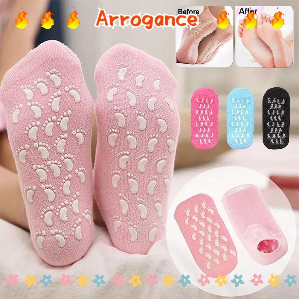 ถุงเท้าให้ความชุ่มชื้น ARROGANCE, Pedicure Repairing Dry Cracked Feet Lotion Socks, Women Reusable S