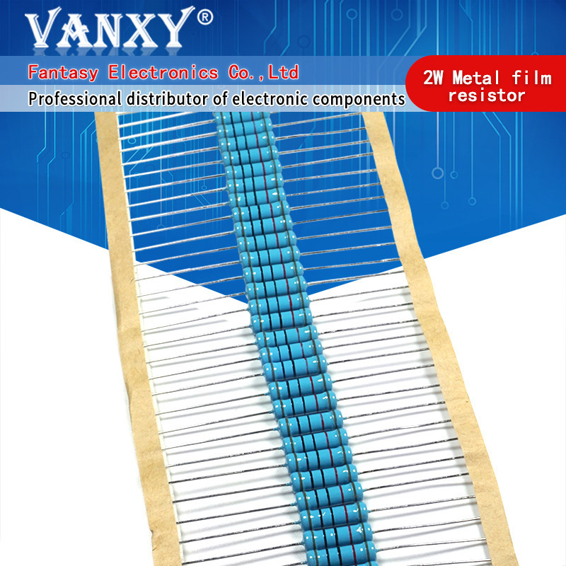 20pcs 2W โลหะตัวต้านทานฟิล์ม 1% 1R ~ 1M 2.2R 4.7R 10R 22R 47R 100R 220R 470R 1K 10K 100K 2.2 4.7 10 22 47 100 220 470 โอห์มอิเล็กทรอนิกส์ส่วนประกอบ ราคา ถูกที่สุด ดีลบีเคเค แกลเลอรีภาพที่ 2