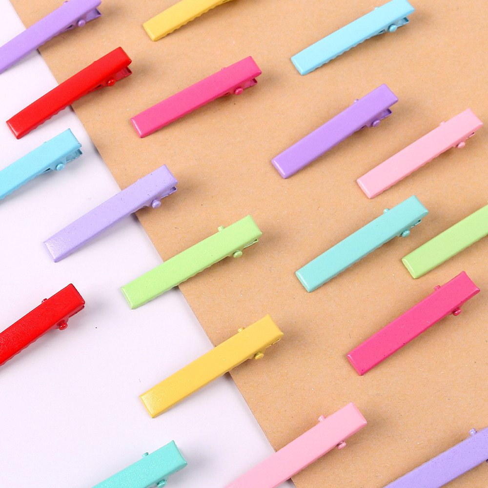 20ชิ้นที่มีสีสันจระเข้คลิปผม40มิลลิเมตรกิ๊บกิ๊บฟันที่ว่างเปล่าการตั้งค่าอุปกรณ์เสริมสําหรับเครื่องประดับทํา ทําเอง ผม
