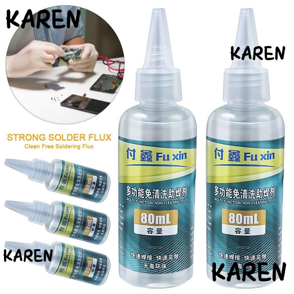 Karen ทําความสะอาดฟรีบัดกรีฟลักซ์,30มิลลิลิตร80มิลลิลิตรซ่อมแซมอย่างรวดเร็วสแตนเลสฟลักซ์,มัลติฟังก์ชั่แบตเตอรี่อิเล็กโทรดบัดกรีบัดกรีฟลักซ์ของเหลวโลหะบัดกรีช่วย