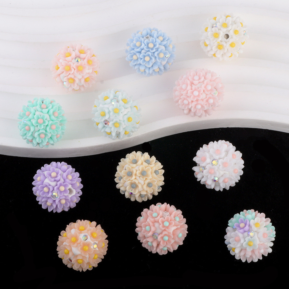 ลูกปัดหลุมตรงห้ากลีบดอกไม้ Heterochromatic Flower Buds พร้อมเพชรสามารถสวมใส่ปากกา