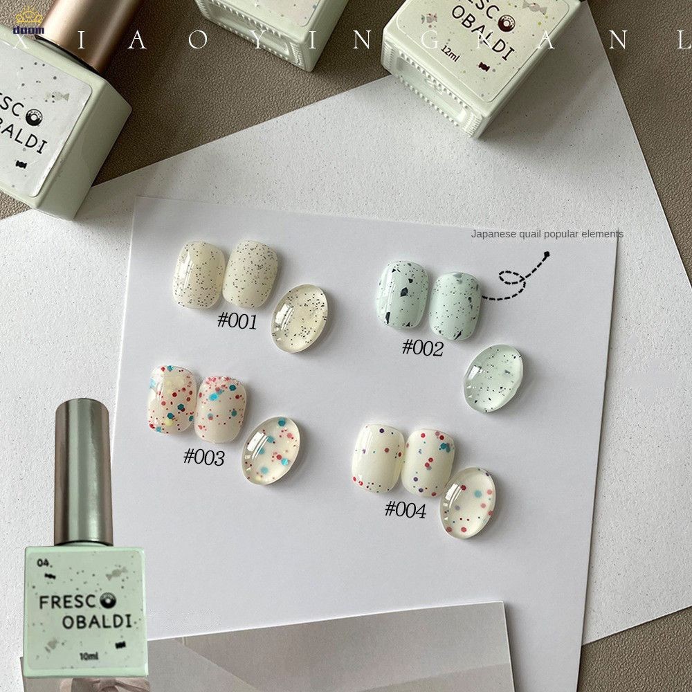 สีทาเล็บเจล ขนมเล็บฟอง 4 สีวัสดุกาว สีเจล10ml ยาทาเล็บหักเพชรตกแต่งจับคู่เจลเล็บ 【doom】