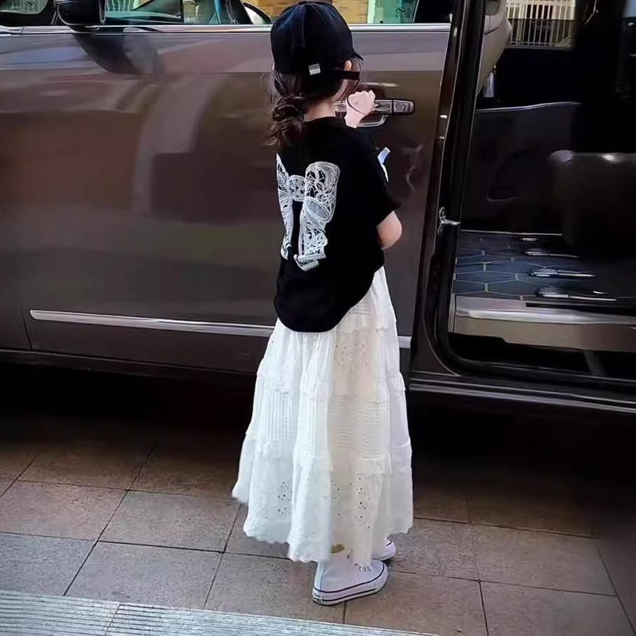 สาวฤดูร้อนเสื้อยืดเด็กพิมพ์โบว์แขนสั้นทารกแฟชั่นผ้าฝ้ายด้านบนสาวเกาหลีเสื้อผ้า