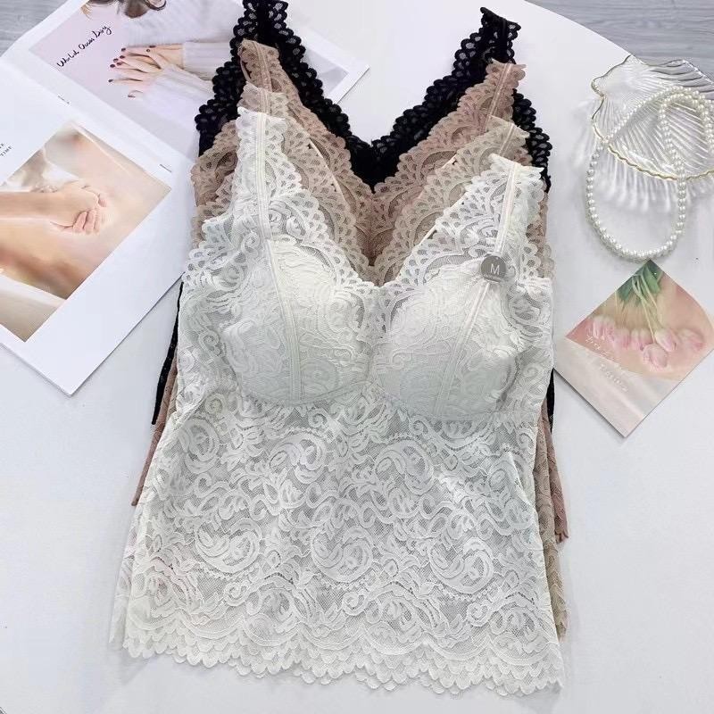 เสื้อใน #6769 บราลูกไม้ บราสายเดี่ยวลูกไม้ เสื้อกล้าม สายเดี่ยว สามารถใส่ได้ตั้งแต่ไซส์ L-XXL ขนาดใหญ่
