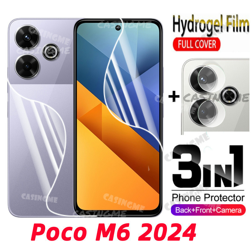 Poco M6 2024 ด้านหน้าด้านหลังคลุมทั้งหมดป้องกันฟิล์มHydrogelสําหรับPoco M6 4G PocoM6 6M M6Poco 4G 5G