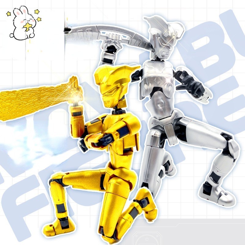 ฟิกเกอร์แอคชั่นซูเปอร์ฮีโร่ซีโร่ 3D ลัคกี้ 13 ข้อ กระบวนการกายภาพเคลื่อนไหวหลายข้อต่อ หุ่นพิมพ์ลายหุ่นยนต์ บล็อกตัวต่อประกอบของเล่น