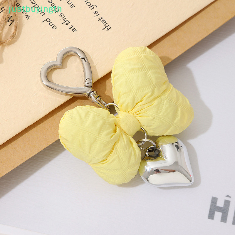 [JBTH] แฟชั่น 3D Bowknot พวงกุญแจผ้าฝ้ายหวาน Filled Bow พวงกุญแจสําหรับสาวกระเป๋าเป้สะพายหลังจี้แขวนตกแต่งเครื่องประดับของขวัญ [JB]
