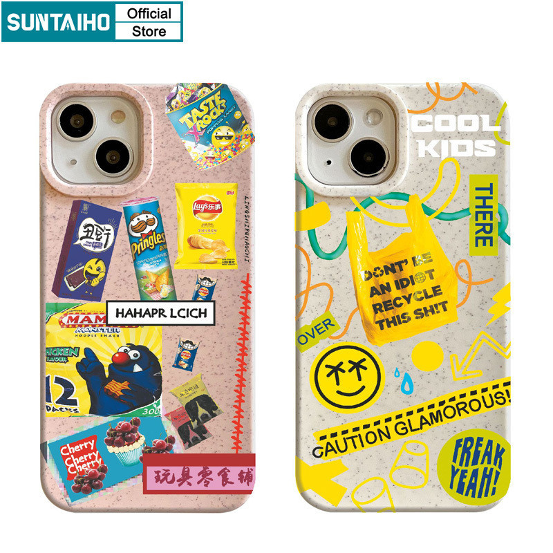 Suntaiho ตลกที่ไม่ซ้ํากันปลอกมันฝรั่งทอดขนมรูปแบบเคสโทรศัพท์สําหรับ Iphone 15 14 12 13 11 Pro Max IP 7 8 Plus Iphon X Xs XR Xs Max ซิลิโคนนุ่มพรีเมี่ยมกันกระแทกปกหลัง