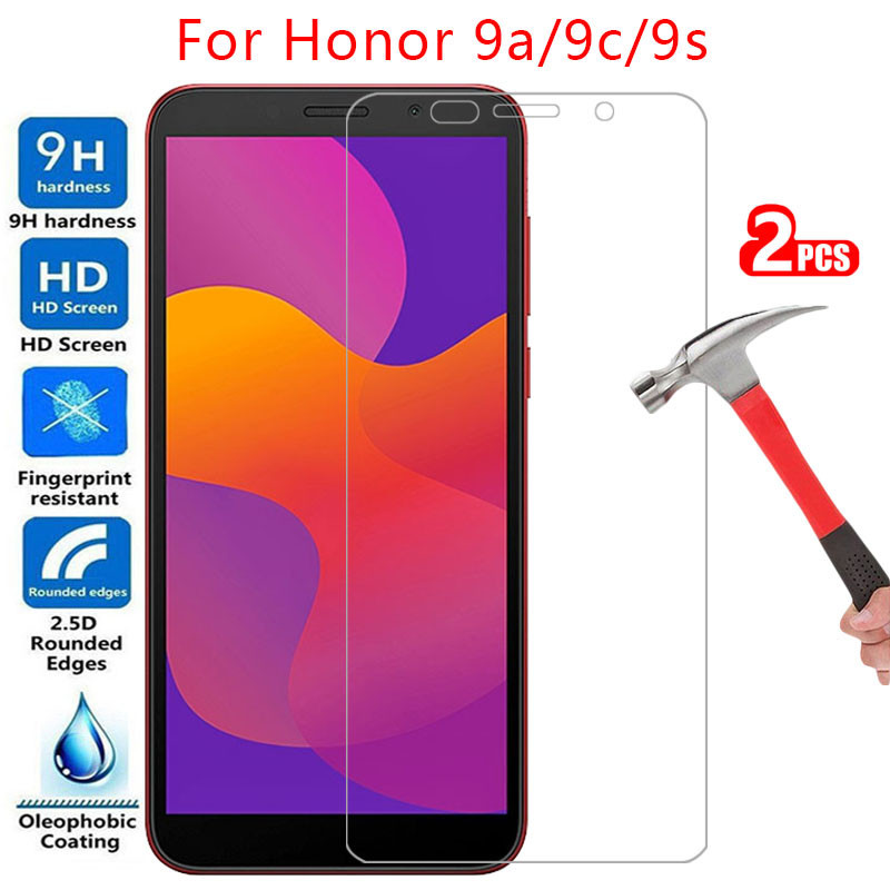 กระจกนิรภัยป้องกันหน้าจอสําหรับ Honor 9a 9c 9s กรณีบน Honor9a Honor9c Honor9s Honer Onor 9 ACS ป้องก