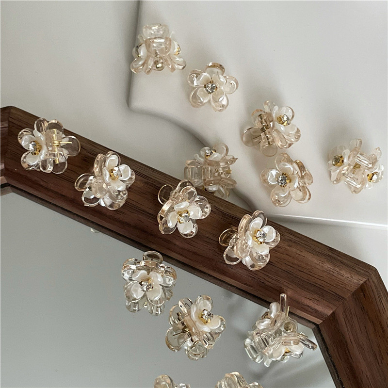 เกาหลีโปร ่ งใส Camellia กิ ๊ บติดผมพลาสติกมินิคลิปแฟชั ่ นสาวอุปกรณ ์ เสริมผม