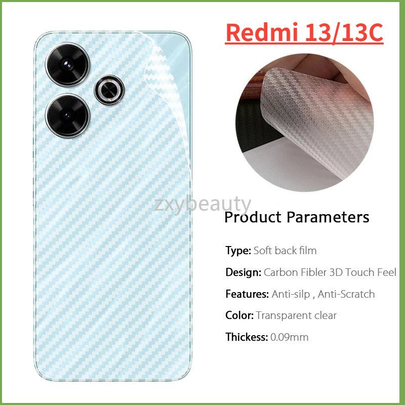 คาร์บอนไฟเบอร์ฟิล์มนุ่มสําหรับ Redmi 13 4G 13X 13C 5G 2024 Matte Screen Protector สําหรับ Redmi13 Re