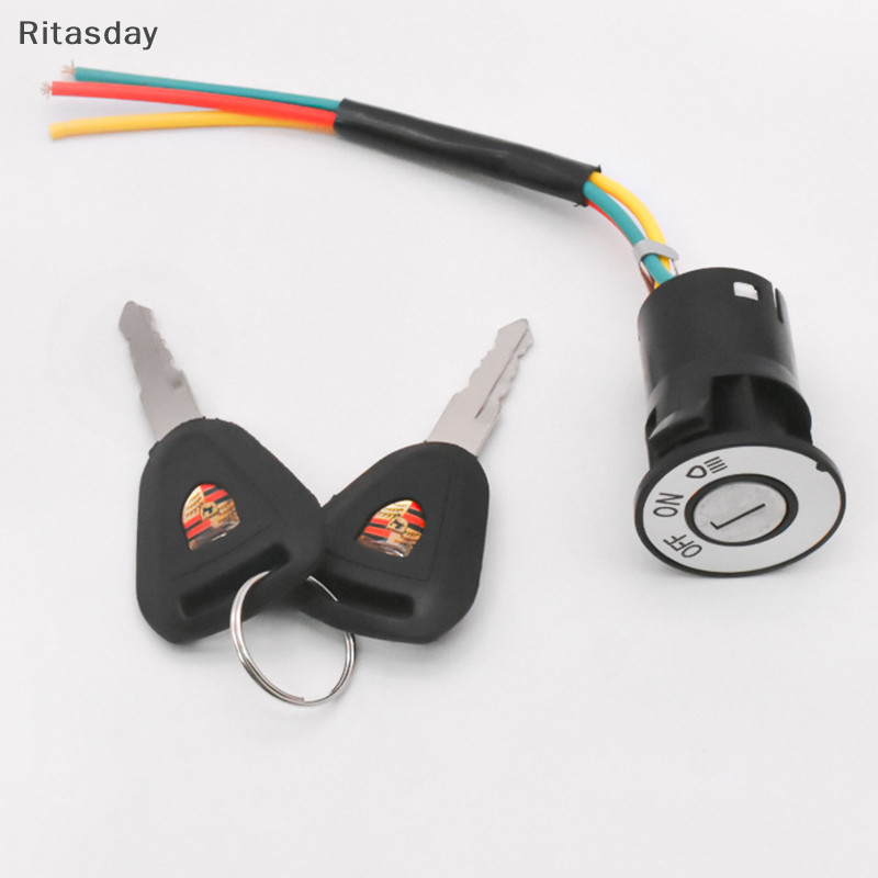 Ritasday ไฟฟ้าจักรยานสวิทช์จุดระเบิด Key Power Lock สําหรับสกู๊ตเตอร์ไฟฟ้าแบบพกพา Key Power Lock E-bike ส่วนประกอบอะไหล่ใหม่