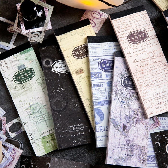 Junk Journal Book วัสดุอุปกรณ์สมุดภาพเนื้อหา 40 แผ่นชุดกระดาษชายแดนวินเทจ