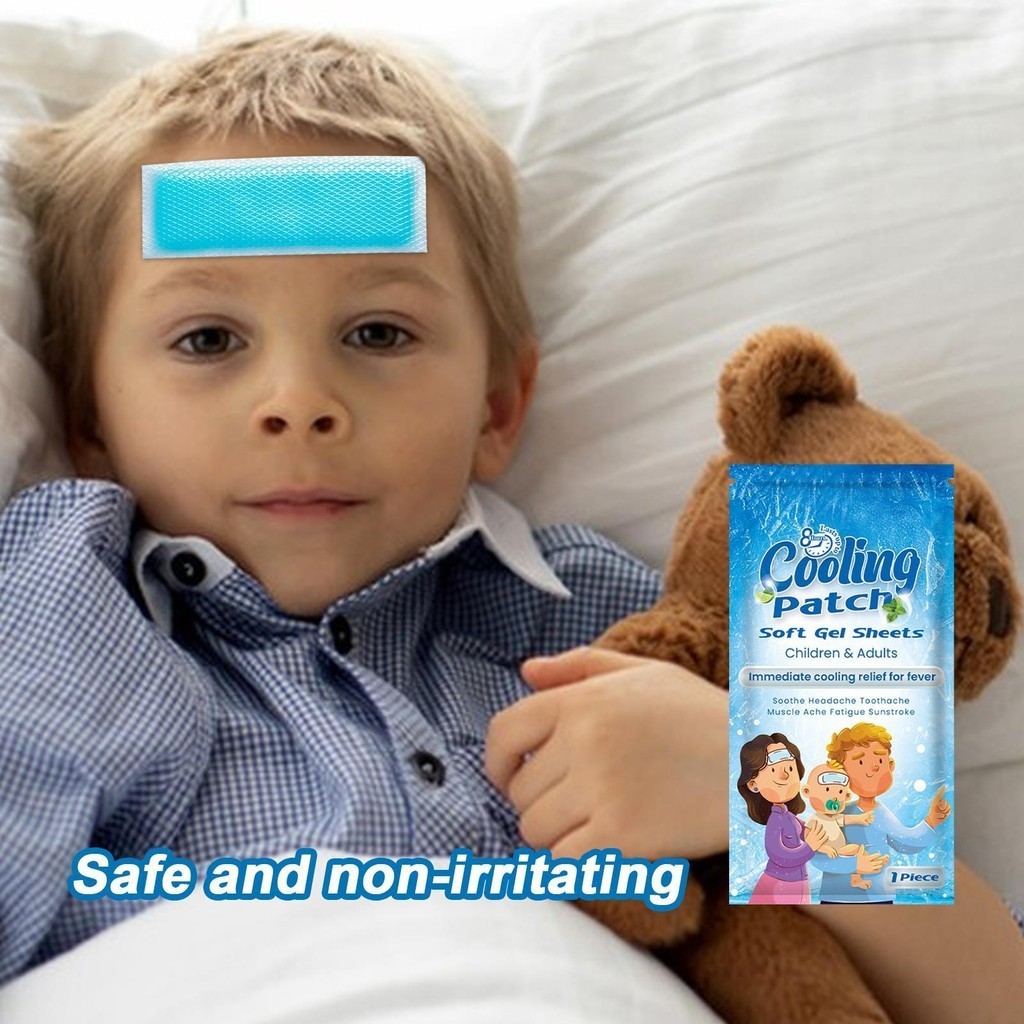 Ice Cooling Patch 5 แผ่น Instant Cooling Fever Patch Hot Weather Relief หน้าผาก Fever ลด acebnmy