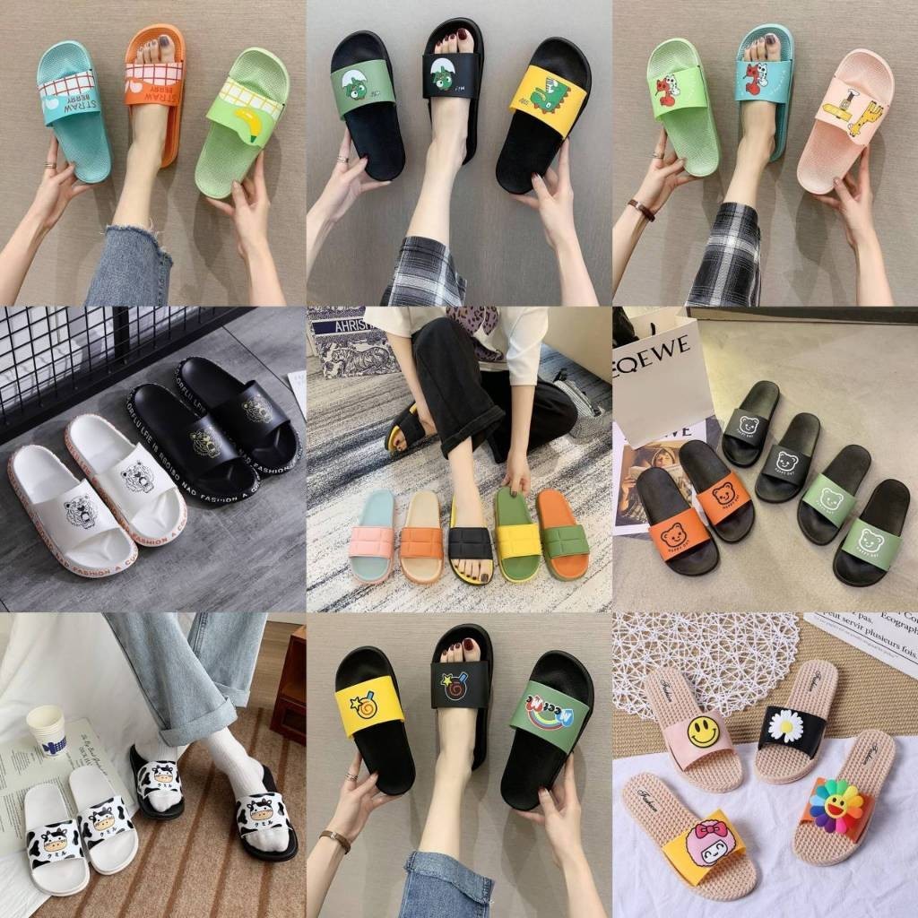 HOME818 [ ซื้อ 1 แถม 1 ] รองเท้าแตะ แฟชั่นเกาหลี สุ่มแบบ เลือกสี เลือกแบบไม่ได้ เลือกได้แค่ไซซ์ (ราคา2คู่)