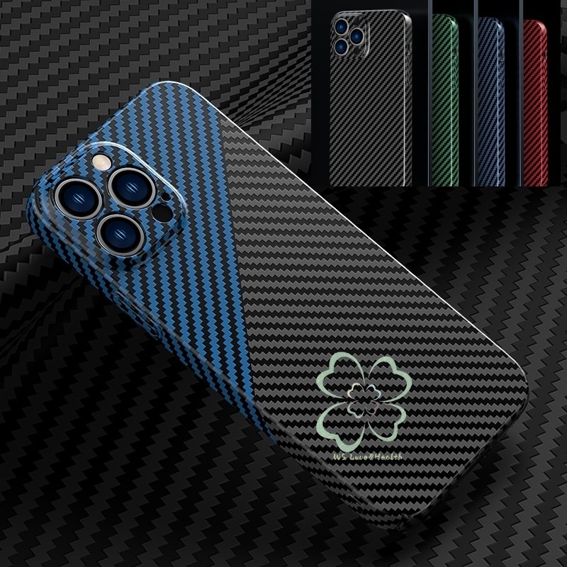 Slim Carbon Fibre Case iPhone 15 14 13 12 11 Pro Max Casing กันกระแทก Hard PC Back Cover shell
