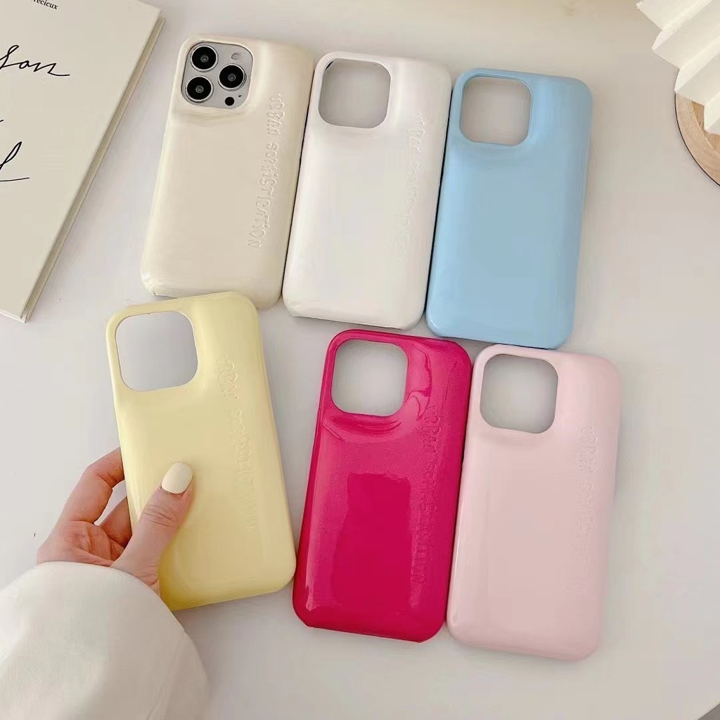สไตล์เกาหลีInsสําหรับiPhone 17 16 15promax 14 13 12 11 Pro Maxเคสโทรศัพท์Bright Soap Hard Case 11Promaxกรณี