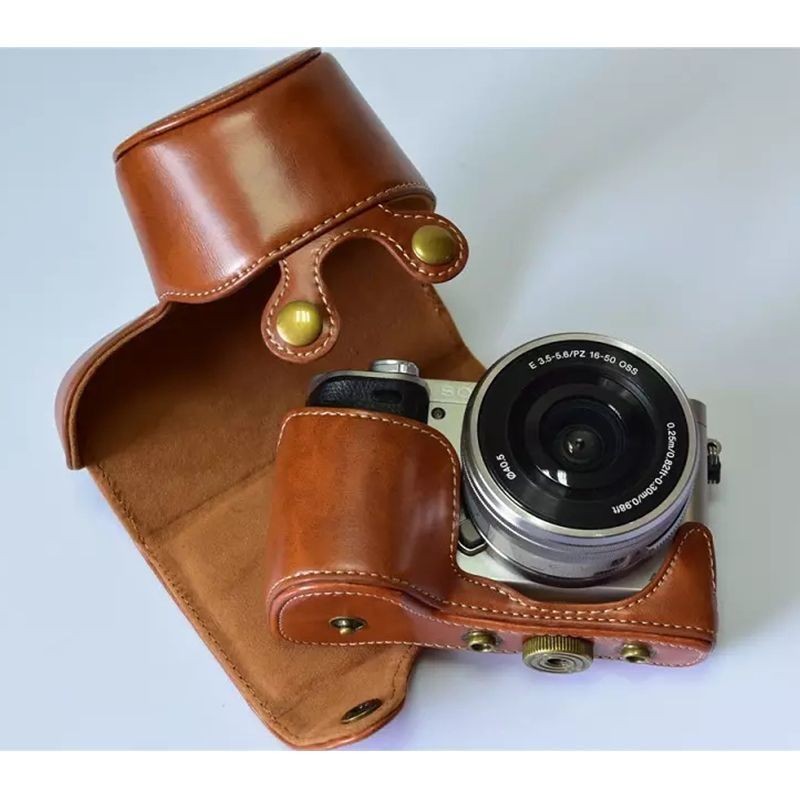 เหมาะสําหรับ Sony A6400 A6300 A6000 Micro กระเป๋ากล้องเดี่ยว Retro Case กระเป๋ากล้องไหล่ป้องกันกรณี