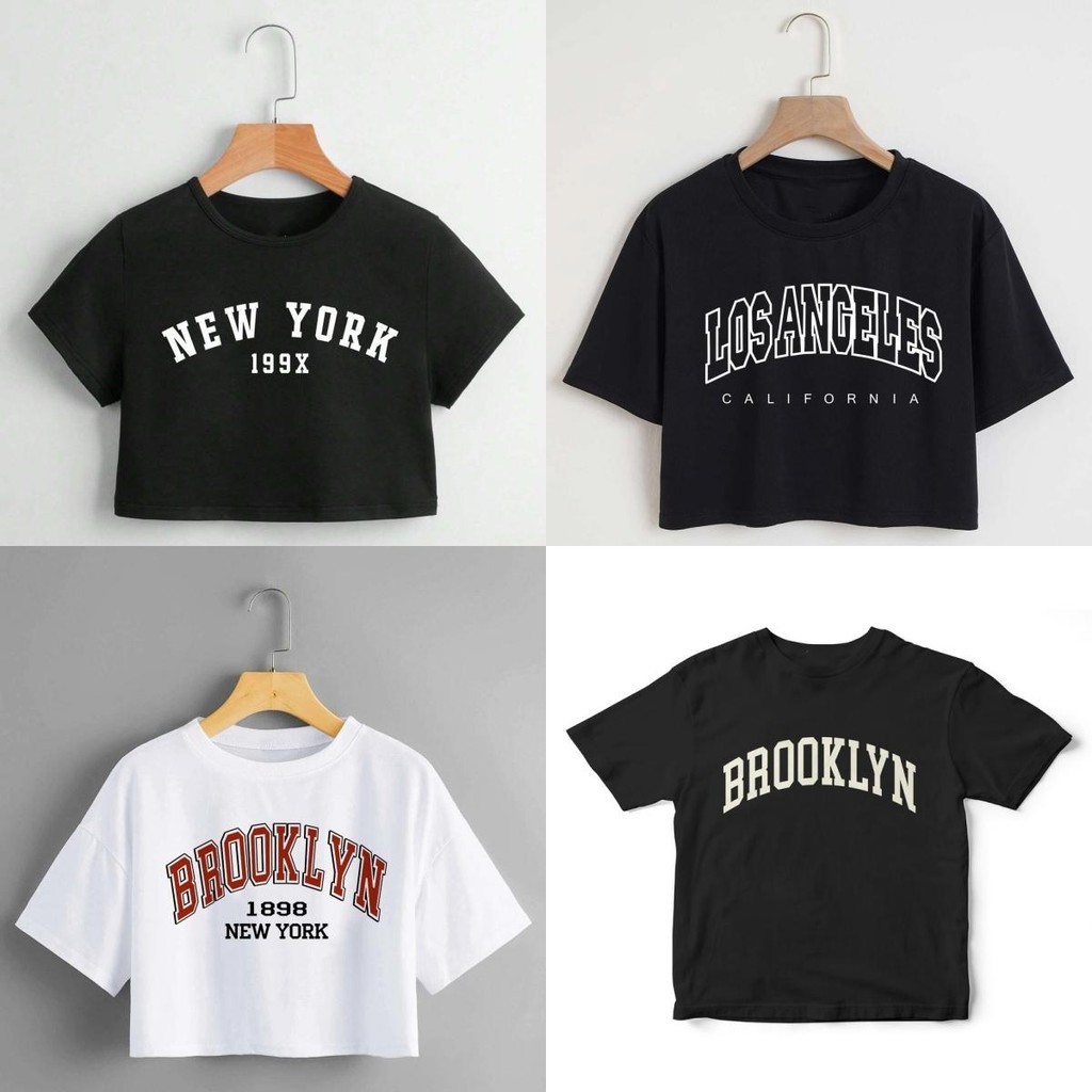 (พร้อมส่ง ) oversize เสื้อยืด CROP เสื้อยืดเกาหลีเสื้อแขนสั้นคอกลม สื้อยืด USA CITY ผ้าCOTTON100% ผ้าแบบนุ่มพิเศษ