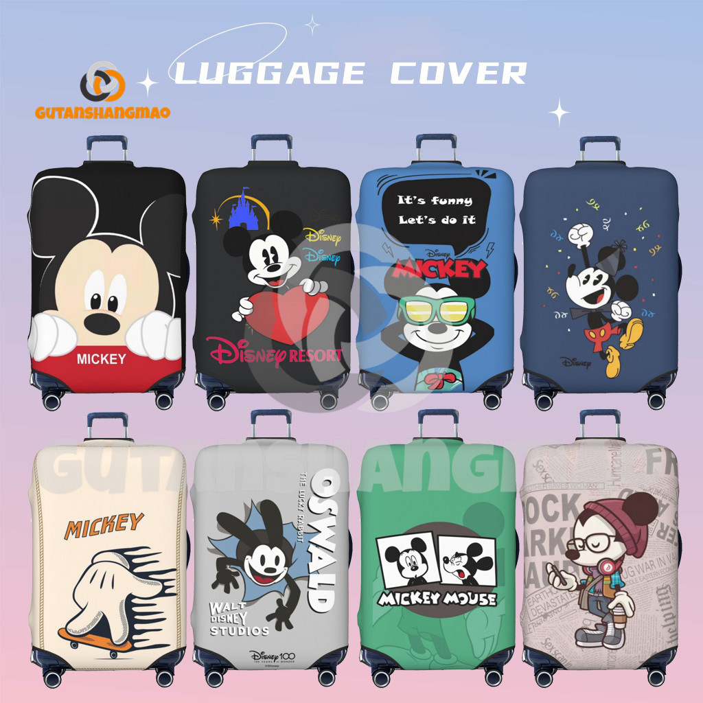 Mickey ผ้าคลุมกระเป๋าเดินทางแบบซักได้ ผ้าคลุมกระเป๋าเดินทางป้องกันรอยขีดข่วน เหมาะกับขนาด 18-32 นิ้ว