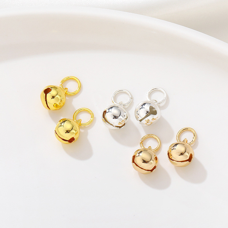 แหวนเปิดขอบทอง14K จี้กระดิ่งทำด้วยมือ DIY สร้อยข้อมือสร้อยคอลูกปัดจี้เครื่องประดับอุปกรณ์เสริม