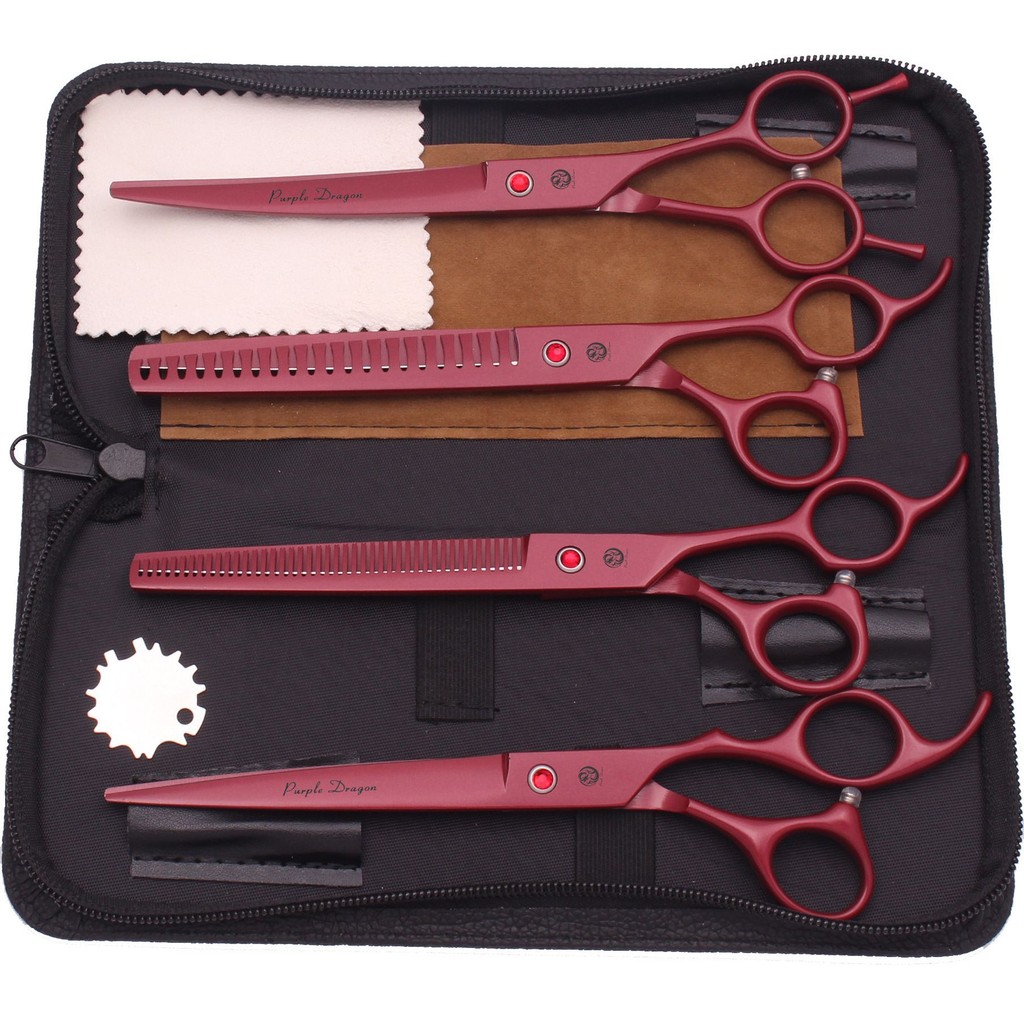 มังกรสีม่วง กรรไกรสัตว์เลี้ยง 7.5 นิ้ว ความงามสีฟ้าตัดตรงกรรไกรฟันกระดูกปลาตัดโค้งโกลเด้นวีไอพีชุดทําให้ผอมบาง - รูปที่ 2