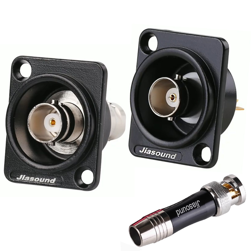 Jiasound D-type 75Ω 86 แผง HD SDI Dual Way ซ็อกเก็ต Solderless หญิงโรเตอร์ Q9 ชุบทอง BNC ST