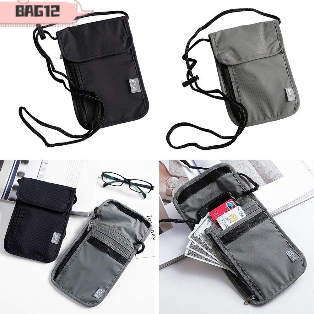 Bag12 กระเป๋า ID หนังสือเดินทาง RFID, กระเป๋าเอกสารกันน้ําไนลอน, กระเป๋าใส่บัตรเครดิต ID อเนกประสงค์ผู้ชาย