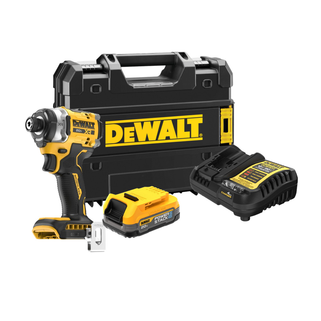 DEWALT สว่านไขควง รุ่น DCF860E1T-B1 ชุดไขควงกระแทกไร้สาย ไร้แปรงถ่าน XR 20V Max พร้อมแบตเตอรี่ Power