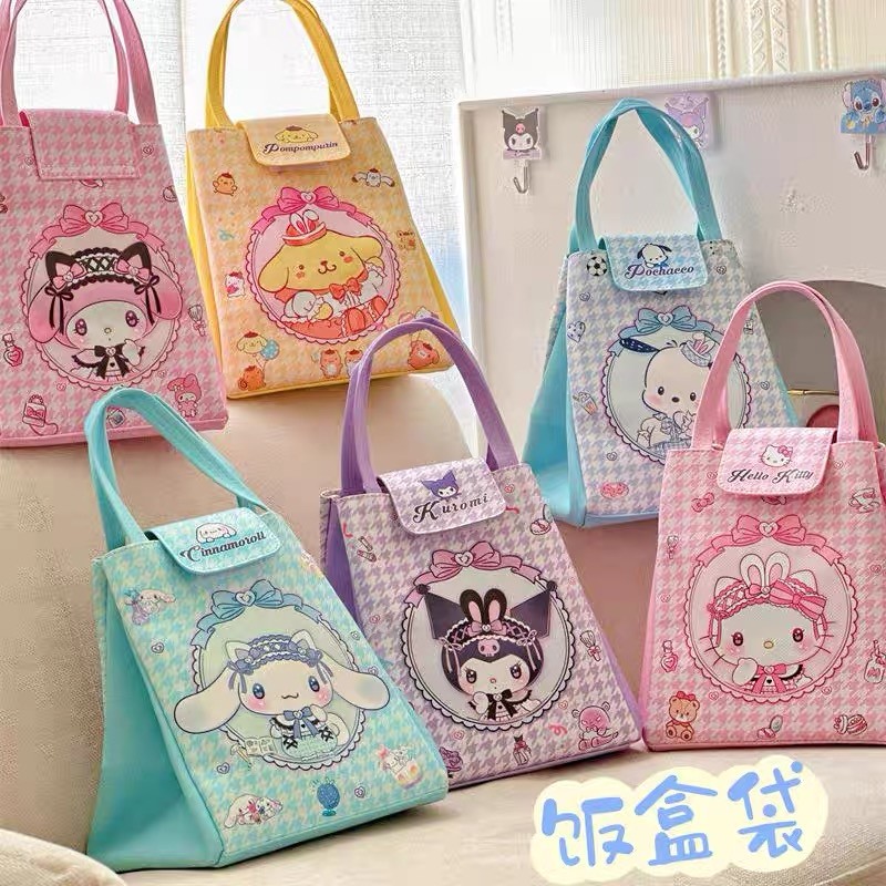 แบบพกพากล่องอาหารกลางวันกระเป๋า คุโรมิ มือ-แบกอาหารกลางวันกับถุงอาหารกลางวันขนาดใหญ่-ความจุนักเรียน สิริ กระเป๋า ปู่ หนังก