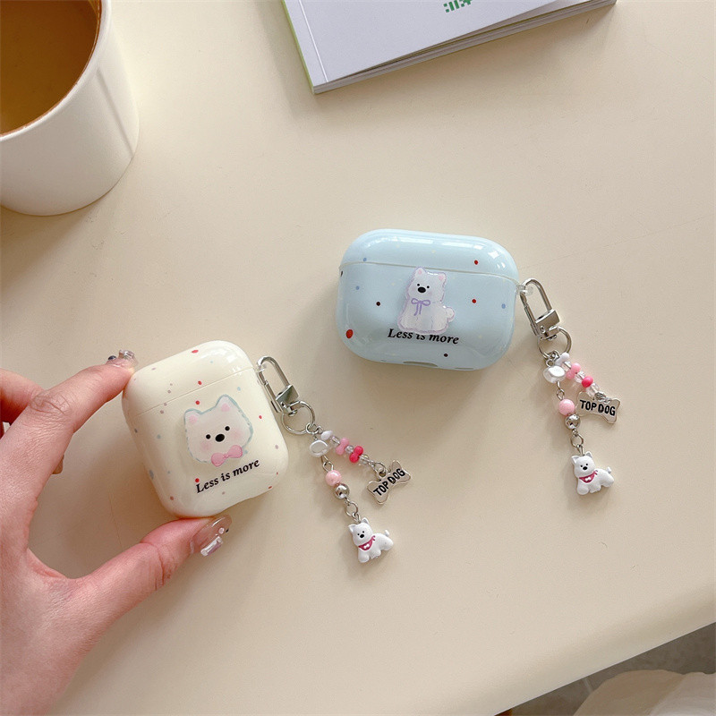 หมึกสาดโบว์สุนัขสําหรับ Airpods 1/2 3 Pro2 pro3 Airpods4 ชุดหูฟังไร้สายบลูทูธป้องกันกรณี AirPods Pro i3 i4 pro3 หูฟังป้องกันกรณี