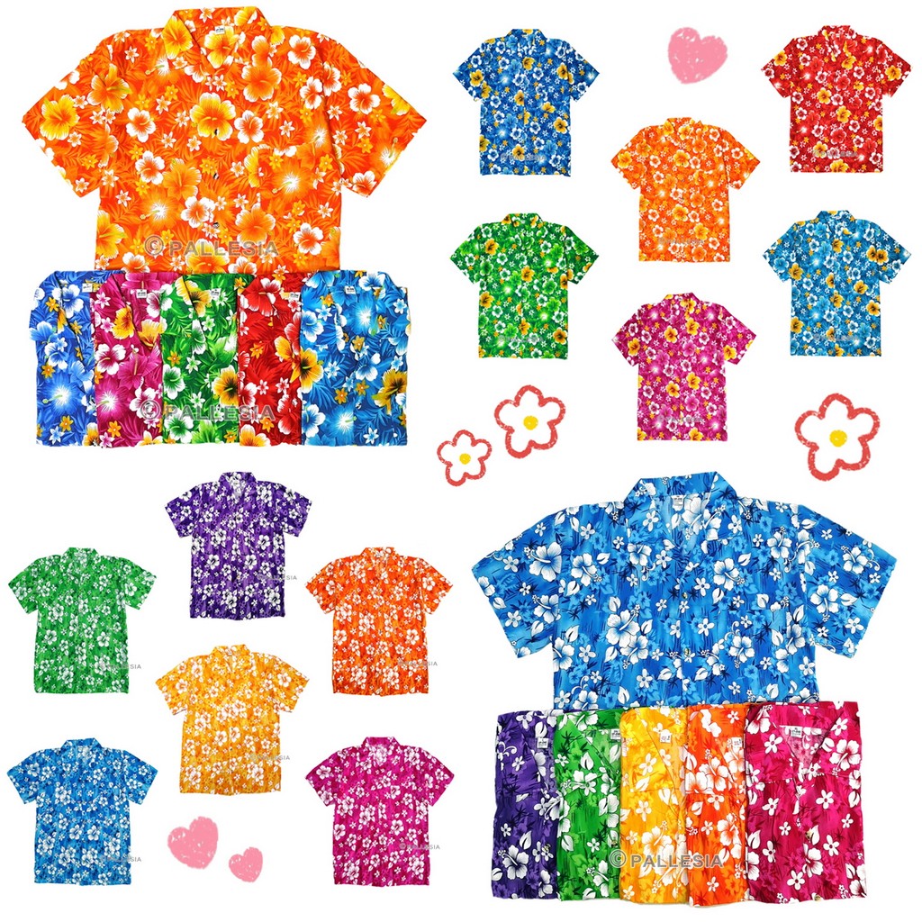 ครบไซส์ S-5XL เสื้อลายดอกสงกรานต์ สีสันสดใส ส่งไว เสื้อเชิ้ตฮาวาย Hawaiian Shirt HW280 HW286