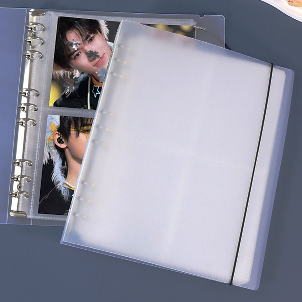 B5 Frosted PP Binder อัลบั้มภาพ Photocards สมุดภาพ 9/26/8 หลุม | สายรัดยางยืดวงแหวนโลหะทนทาน | ที่จัดระเบียบอเนกประสงค์
