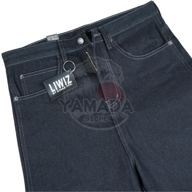 กางเกงยีนส์เลวิส กระบอกใหญ่ ปักลายไฟ2จุด สไตล์เวิร์คแวร์ สีมิดไนท์ ด้ายเทา - รูปที่ 4