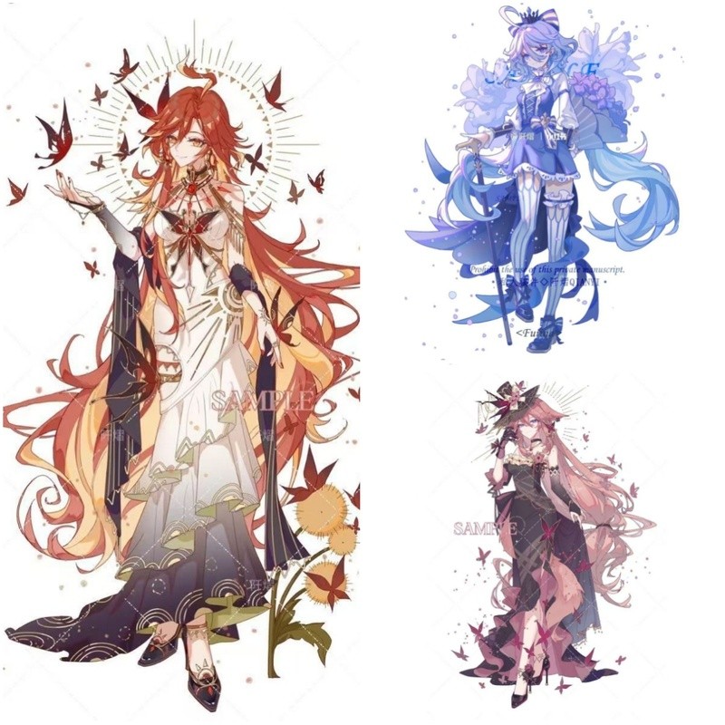 เกม Genshin Impact ของขวัญของเล่นตัวเลขอะคริลิคขาตั้ง Furina อะนิเมะรุ่น Action Figure เครื่องประดับ