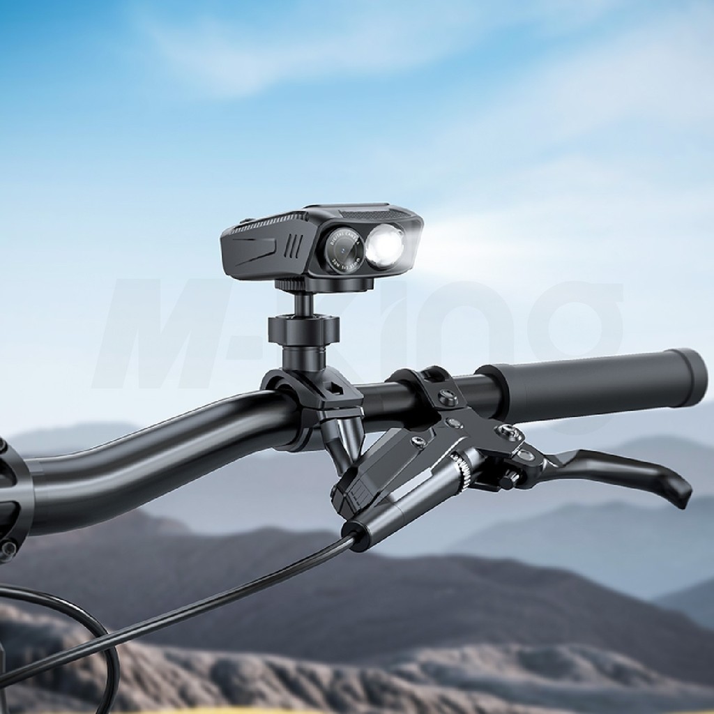 HOCO DV104 กล้องบันทึกการปั่นจักรยาน พร้อมไฟส่องทาง ระบบกันสั่น กันน้ำ 4K ใช้งานนาน 5ชม.