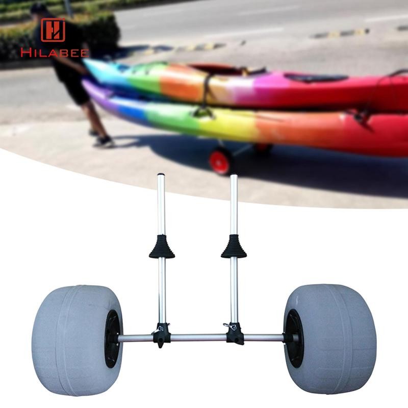 Hilabee Kayak Cart Heavy Duty ขนส่งน้ําหนักเบาขนาดกะทัดรัด Ergonomic Canoe Carrier Kayak รถเข็นสําหร