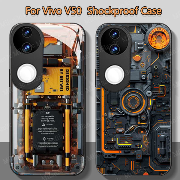 สำหรับ Vivo V50 V40 เคส Vivo V40 Pro เคส Vivo V50 Lite เคสโทรศัพท์แบบแผงวงจรกันกระแทกพร้อมตัวป้องกันกล้องสำหรับเด็กผู้ชายและผู้ชาย เคสโทรศัพท์ที่ทันสมัยด้วยเทคโนโลยี