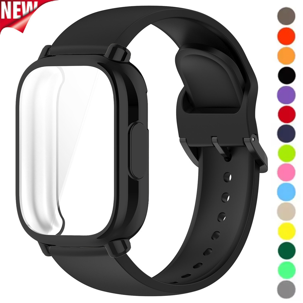 เคสป้องกัน + สายซิลิโคนสําหรับ Xiaomi Redmi Watch 5 active/5 Lite คลุมทั้งหมดหน้าจอ TPU Shell และ Breathable Soft Sport Band